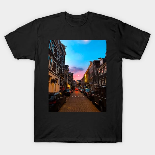 The historic streets of Amsterdam T-Shirt by Steves-Pics